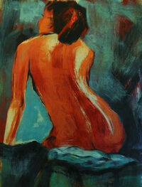 Monoprint on japanese paper, 1/1, work developed from a life drawing class