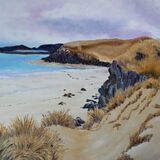 Hebridean Bay - Lewis - unframed canvas. (sides painted) 19.7x15.75 inches/50x40 cms £40 inc p&p UK only. Contact for overseas postage