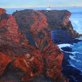 Stoer Lighthouse - unframed canvas.(sides painted) 19.75x15.75 inches/50x40 cms £55 inc p&p UK only. Contact for overseas postage
