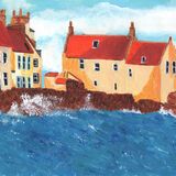 The House on the Rocks,Pittenweem 1 - cream mount, white frame. Overall size 16.75x13.5 inches/35x42.4 cms £55 inc p&p UK only. Contact for overseas postage