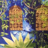 Moroccan Blue - gold frame. Overall size 17.5x21.5 inches/44.5x55 cms £80 inc p&p UK only. Contact for overseas postage