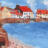 Pittenweem West Shore 2 - in a cream mount. Overall size 14x11 inches/35.5x27.5 cms £35 inc p&p UK only. Contact for overseas postage