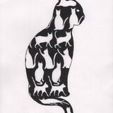 Cats! in a cream mount. Overall size 14x11inches/35.5x27.5 cms £25 inc p&p UK only. Contact for overseas postage