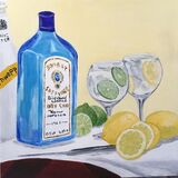 Still Life - Spirit of Lockdown 1 Unframed canvas (sides painted) 11.81 inches/30 cms square £40 inc P&P UK only. Contact for overseas postage