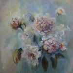 Peonies in Season III, Oil, 2010; (Framed)