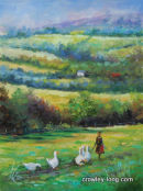 The Goose Girl (16 x 12")