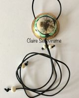 Gold smoke fired pendant.