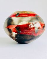 'Sunrise' Red smoke-fired pot.