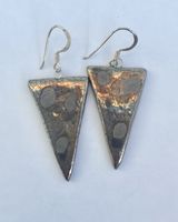Triangle silver drop earrings.