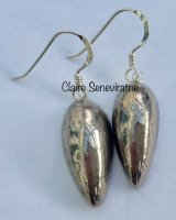 Silver teardrop earrings.