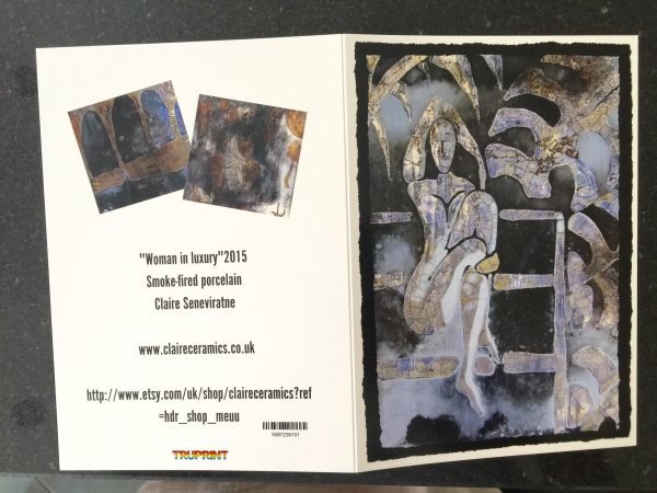 Art greeting cards set of 3. 'Woman in Luxury'.