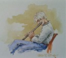 Boy Playing An Irish Flute