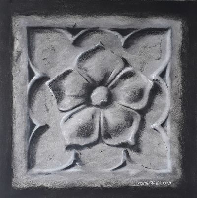 Stone Carving On Font At St Peter's Scotter
