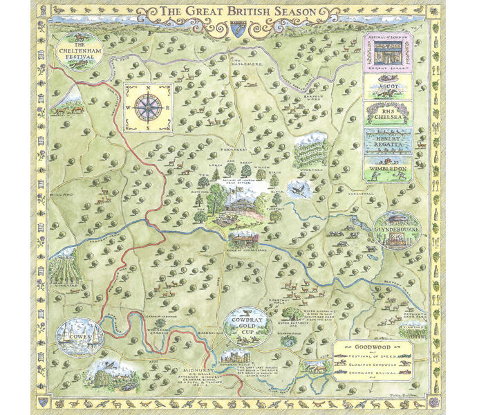 Aspinal of London 'The Great British Season' scarf design