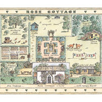 'Rose Cottage' greetings card design for Phoenix Trading