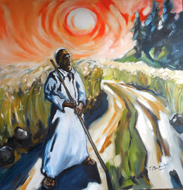 Pilgrim at a bend in the road