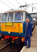 Radio WM presenter Les Ross with his train.