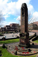 The War Memorial by St Peter's Square showing the Council House.