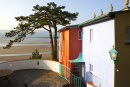 Portmeirion - Bridge house with the Dwyryd estuary beyond.