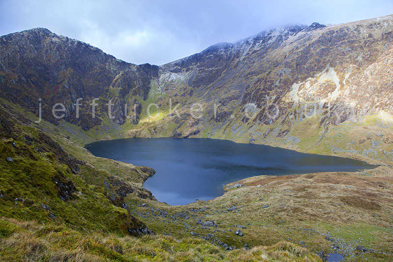 Llyn Cau, the lake to the south of Cadair Idris with Cadair Idris behind