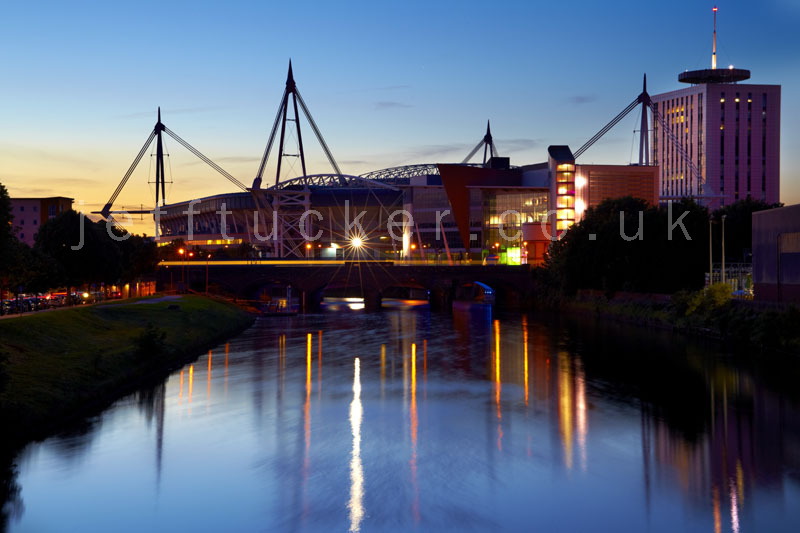 Millenium Stadium at dusk