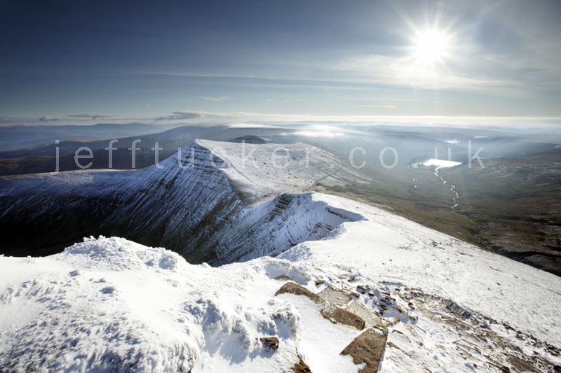 View towards Cribyn and Upper neuadd reservoir from Pen Y Fan