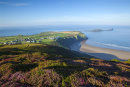 Another view of Worm's Head from Rhossili Downs, August
