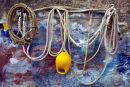 Detail of a boatyard wall