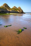 Pennard Pill meets the sea, 3 Cliffs Bay, Gower