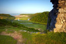 View towards Three cliffs Bay from Pennard Castle