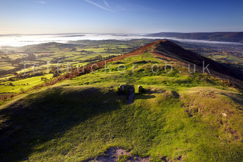 The view south from Ysgyryd Fawr, dawn.