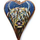 Highland cow heart no 8