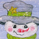 Green scarf snowman