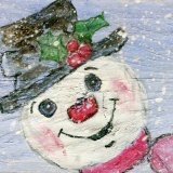 Pink scarf snowman