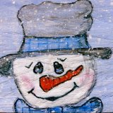 Blue scarf snowman