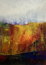 Semi-abstract contemporary landscape painting. Impressions of Yorkshire.