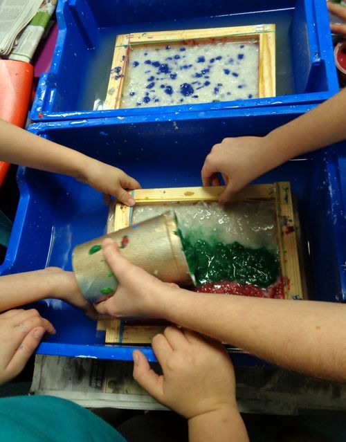 Papermaking at Lyng Primary School