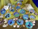 Petri-dish assemblage on a seaside theme at Burnham Market school.