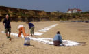 Cutting Edge: 100m of a giant chalk 'drawing' on Happisburgh Beach