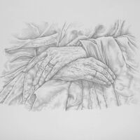 drawing study of hands and cloth