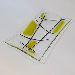 yellow criss cross rectangular yellow criss cross rectangular dish
