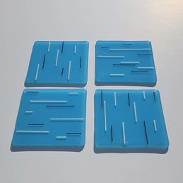 sky blue white/black coasters