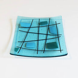 cross cross blue square dish criss cross blue square dish