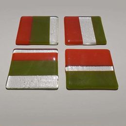 green orange clear coasters (sold)