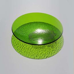 round painted green dish