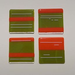 orange green and white coasters (sold)