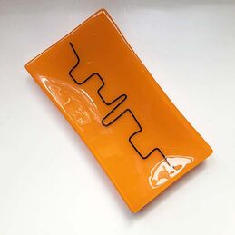 orange wiggle rectangular dish