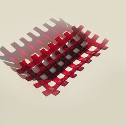 ruby red lattice rectangular dish