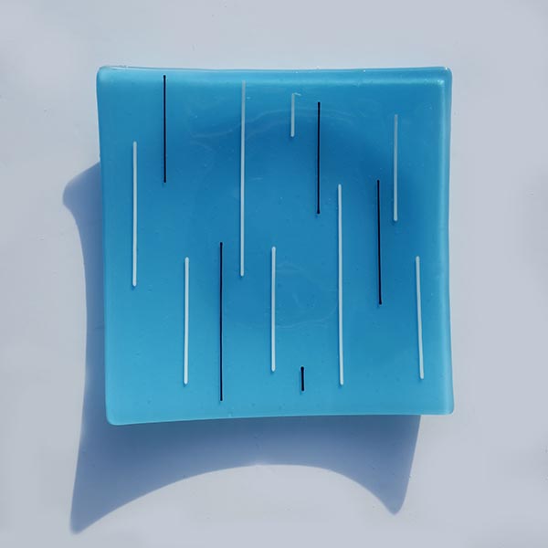 sky blue, white and black square