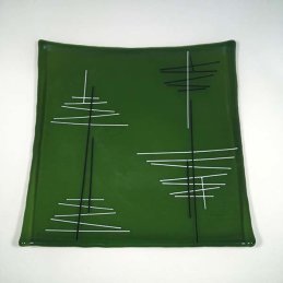 Square green dish